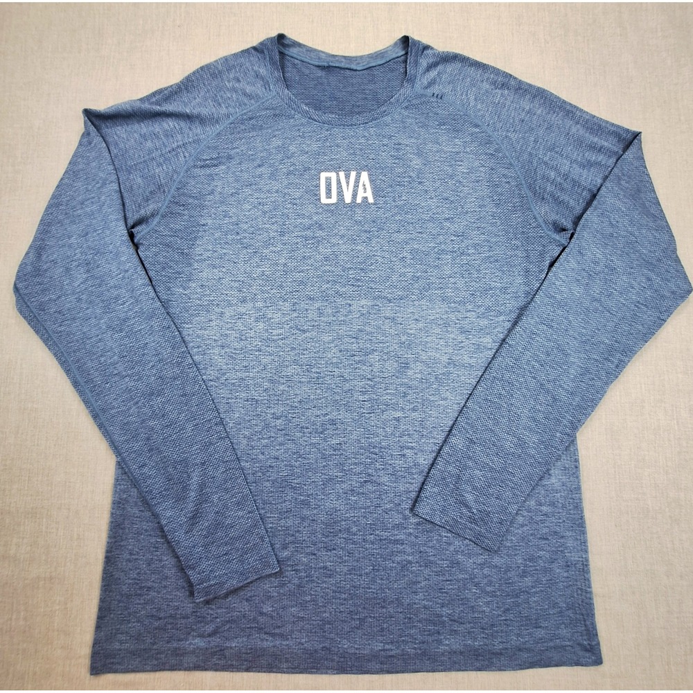 Lululemon Metal Vent Tech 2.0 Long Sleeve Shirt Mens XL Blue OVA Graphic Logo